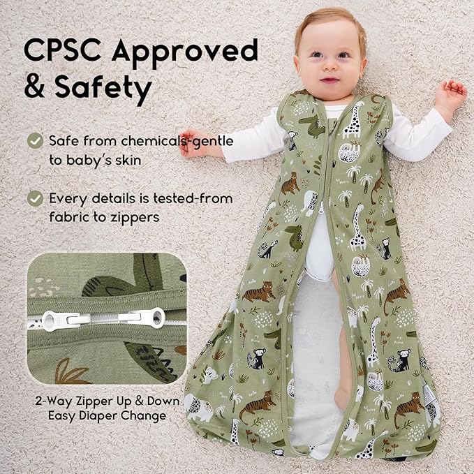 Yoofoss Baby Sleep Sack 18-24 Months 0.5 Tog Wearable Blanket for Baby, 3 Pack 100% Organic Cotton Infant Toddler Sleeping Sack 2-Way Zipper Lightweight Sleep Sack