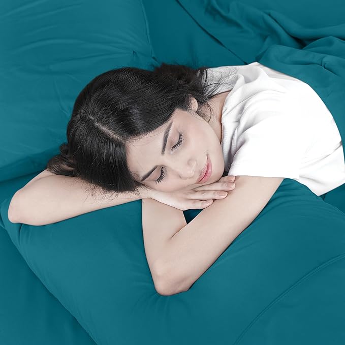 Utopia Bedding California King Sheet Set – 4 Piece Bed Sheets for Cal King Size Bed, Soft and Breathable Microfiber, Includes 1 Fitted Sheet, 1 Flat Sheet and 2 Pillowcases (Denim Blue)