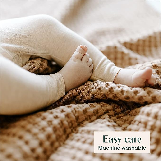 Simka Rose Waffle Baby Blanket Cotton Soft Breathable Swaddle Blanket for Nursery, Stroller & Crib Blanket - Receiving Blankets for Boys & Girls Gender Neutral Toddler Blanket