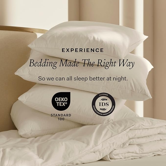 BOLL & BRANCH Down Chamber Pillow - Firm, Standard - Naturally Cooling Shell - Premium Comfort, Superior Support - Cruelty-Free IDS Certified Down