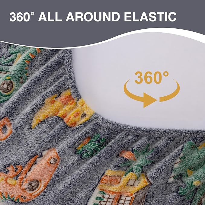 A Nice Night Cute Baby Dinosaur Printed Plush Zippered Comforter Set,Zipper Bedding Glow in The Dark for Child, Twin