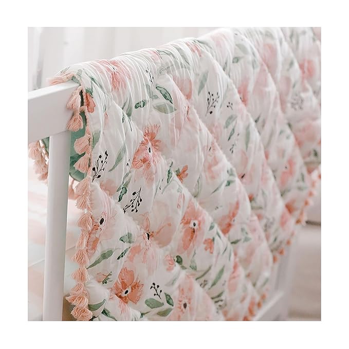 Crane Baby Activity Mat, Baby Play Mat for Boys and Girls, Pink Floral, 40" x 40", Baby Must Haves, Infant Play Mat, Tummy Time Baby Floor Mat, Kids Play Mat, Tummy Time Mat, Baby Girl Play Mat