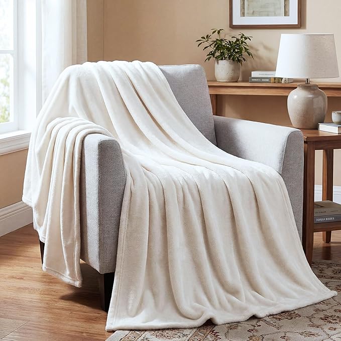 Tinideya Flannel Fleece Throw Blanket Bulk 50 x 60 Inch Soft Fleece Blanket Warm Throw Blankets Coral Blankets for Couch Sofa Home Wedding Gifts Season(Earthy Color,12 Pcs)