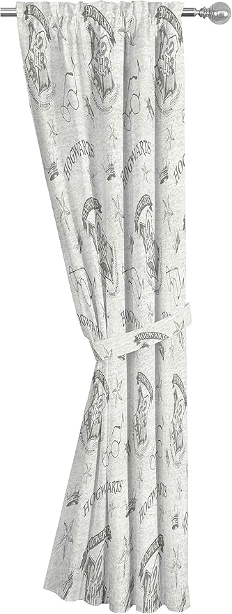 Jay Franco Harry Potter Spellbound 84" Drapes - Beautiful Room Décor & Easy Set Up, Bedding Features Hogwarts Logo - Curtains Include 2 Tiebacks, 4 Piece Set (Official Harry Potter Product)