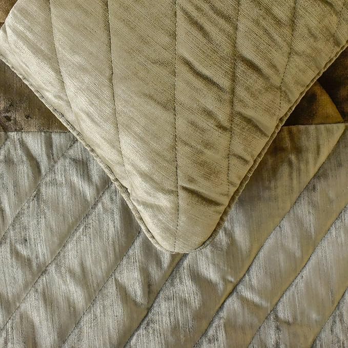The HomeCentric King/Queen/Twin Brown Decorative Bed Runner Twin 53"x18" Bed Runner Without Pillow Cover, Solid, Chevron, Patchwork, Quilted Bed Scarf on Velvet Fabric - Plush Divide