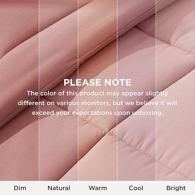Bedsure Comforter Duvet Insert - Quilted Comforters Oversized King Size, All Season Duvet, GentleSoft Down Alternative Bedding, with 8 Tabs, Gifts for Women, Dusty Pink, Oversized King 116x98 Inches