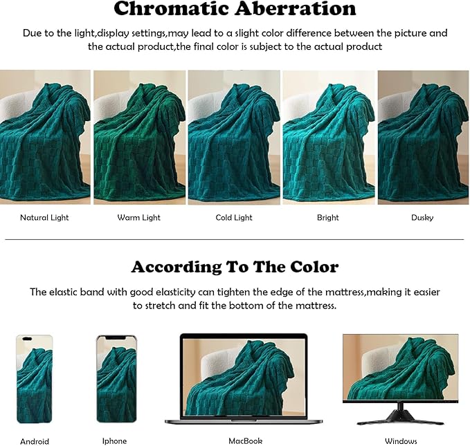 NEWCOSPLAY Super Soft Throw Blanket Dark Teal Premium Silky Flannel Fleece 3D Checkered Lightweight Bed Blanket All Season Use (Dark Teal Checkered, Throw(50"x70"))