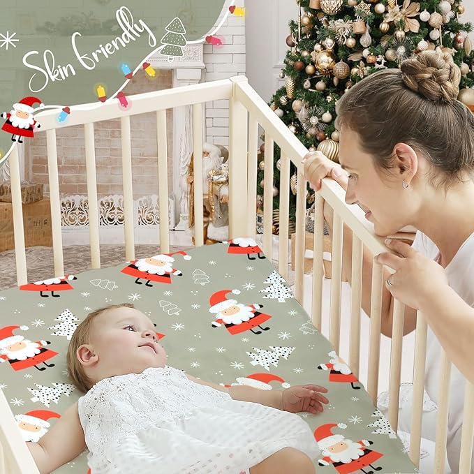UOMNY Crib Sheet Christmas Fitted Crib Sheets Baby Sheet for Standard Crib and Toddler Mattresses Nursery Bedding Sheet Crib Mattress Sheets for Boys and Girls 1 Pack Space Toddler Sheet