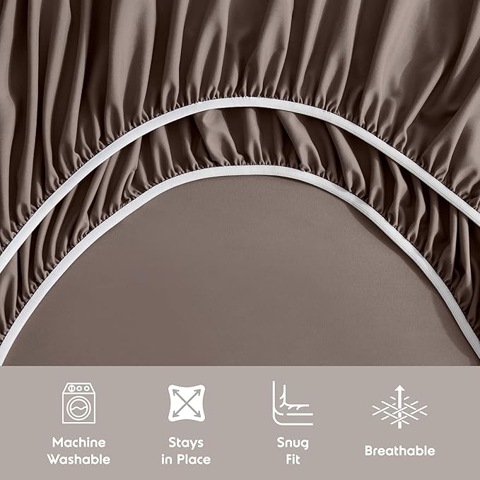 Nestl Twin XL Sheet Set - College Dorm Size - Luxury 1800 Ultra-Soft Microfiber Twin Extra Long Bed Sheets - Deep Pockets - Easy Fit - Extra Soft - 3 Piece Set (Twin XL, Chocolate Brown)