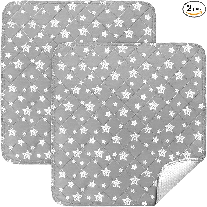Waterproof Bed Pads Washable, Absorbent Chuck Pads Non Slip for Incontinence, Waterproof Mattress Protector for Seniors, Bedwetting Kids, Hospitals, Pets, 21"x22" 2 Pack