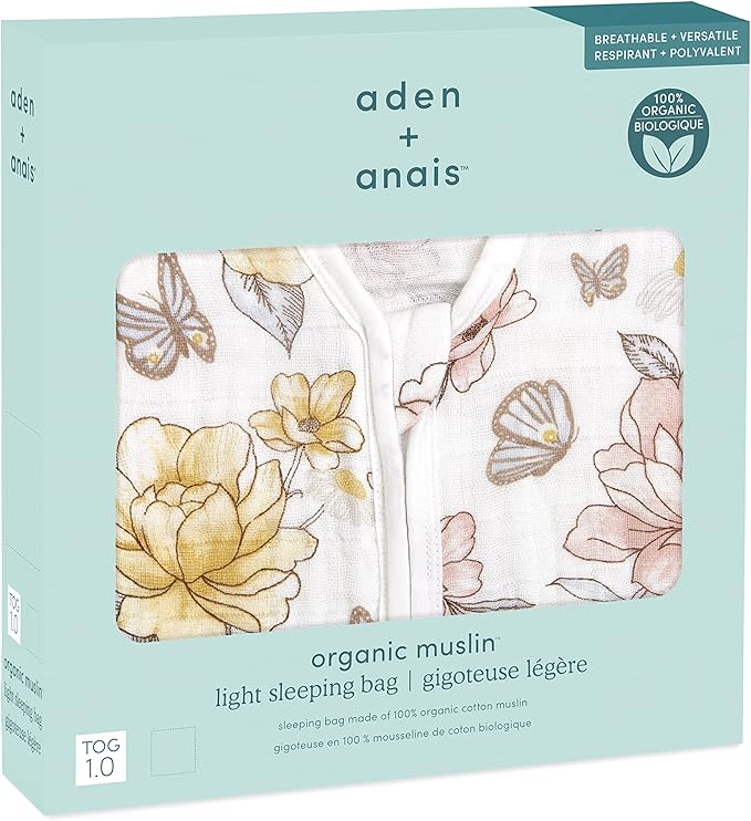 aden + anais Baby Sleeping Bag, Wearable Swaddle Blanket for Girls & Boys, Newborn Sleep Sack, Breathable & Lightweight