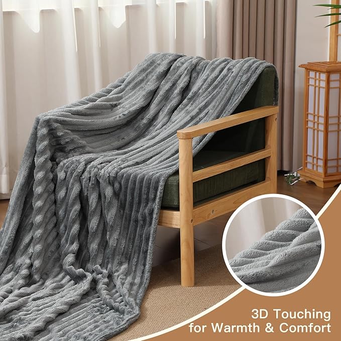 Ultra Soft Fleece Throw Blanket – Lightweight Cozy Plush Microfiber for Couch, Bed & Travel – Warm All-Season Decorative Blanket 50"x60", Machine Washable