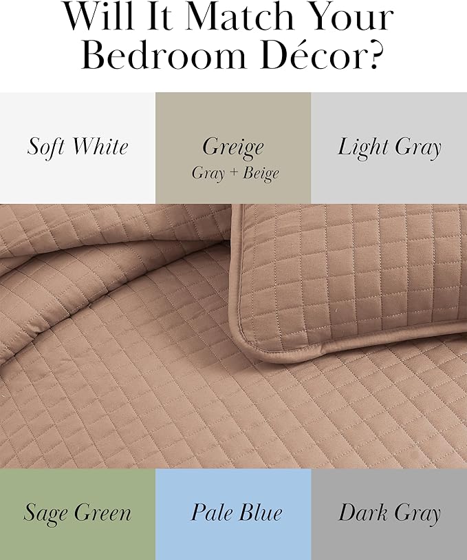 Southshore Fine Living, Inc. Twin Quilt Bedding Set, Stitched Soft Brushed Microfiber Blush Pink Quilt, Twin Coverlet Bedspread, Wrinkle & Pet Hair Resistant Bedding, Easy Care, 1 Pillow Sham, Blush