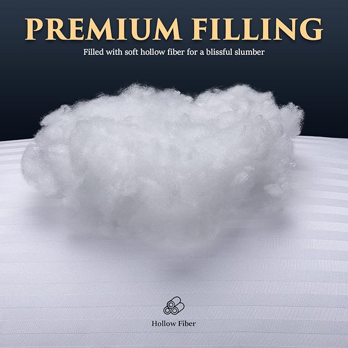 COZSINOOR Bed Pillows for Sleeping Queen Size - Breathable Hotel Quality Set of 2 - Down Alternative Microfiber Filled for Back, Stomach, Side Sleepers, Cooling & Skin-Friendly