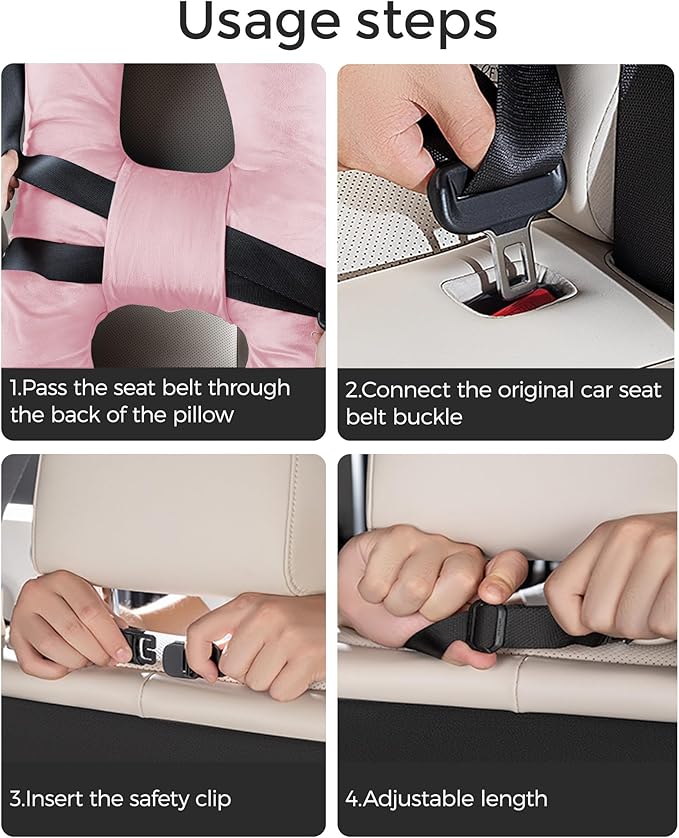 BEBAS Kids Travel Pillow Car Seat Pillow for Kids Supports Head Neck and Body Suitable for Adults and Children Long-Distance Car Travel Airplane Sleep Artifact Grey H-Shaped