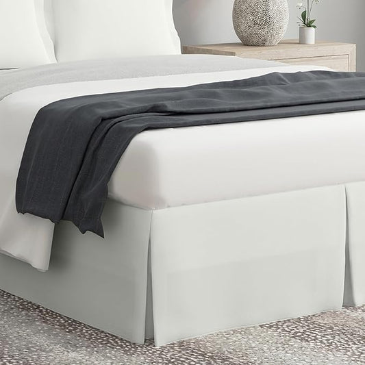 Bed Maker’s Never Lift Your Mattress Wrap Around Bed Skirt, Classic Style, Low Maintenance Wrinkle Resistant Fabric, Traditional 14 Inch Drop Length, Cream, Full