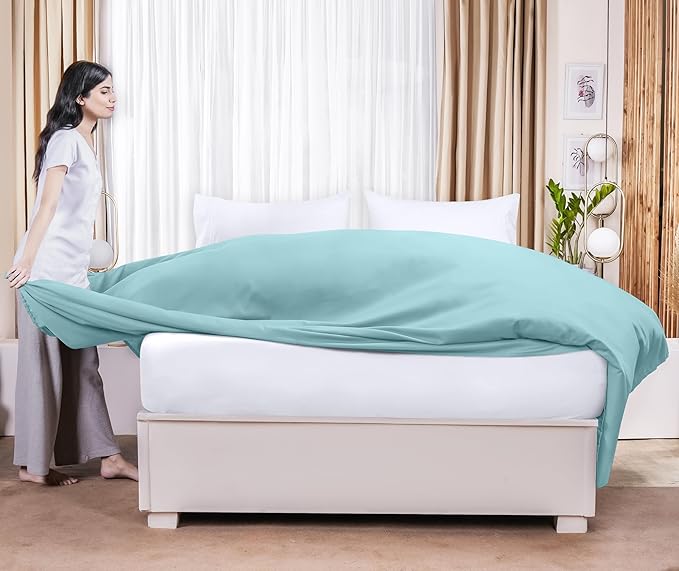 Utopia Bedding Flat Sheet - 1 Pack (Twin, Spa Blue)- Soft Brushed Microfiber Fabric - Shrinkage & Fade Resistant Top Sheet - Easy Care Bed Sheet