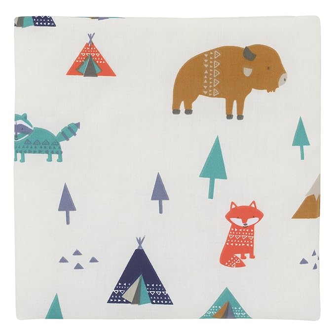Carter's Aztec 4 Piece Toddler Bedding Set, Navy, Cream, Orange, Beige