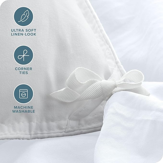 Premium 5-Piece King Size Duvet Cover Set – 800 Thread Count Pima Cotton, Heavyweight Fabric, Zipper Closure & Corner Ties, Ultra Soft & Durable (White)