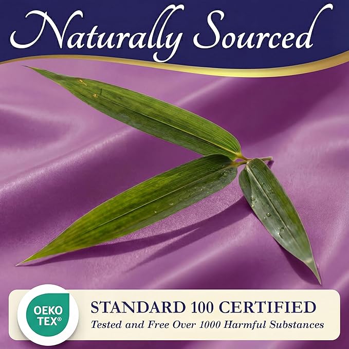 DECOLURE 100% Viscose Derived from Bamboo Sheets Twin Size - Luxury 3 Pc Naturally Cooling Sheets, Ultra Soft Bed Set - Deep 17" Pockets, Durable Double Stitching, Oeko Tex Standard (Purple)