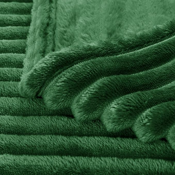 BEDELITE Baby Blankets for Boys Girls 30"x 40" - 3D Ribbed Jacquard Cute Fuzzy Fleece Blanket, Warm and Breathable Soft Cozy Infant Toddler Blanket for Newborn All Seasons Suitable, Dark Green