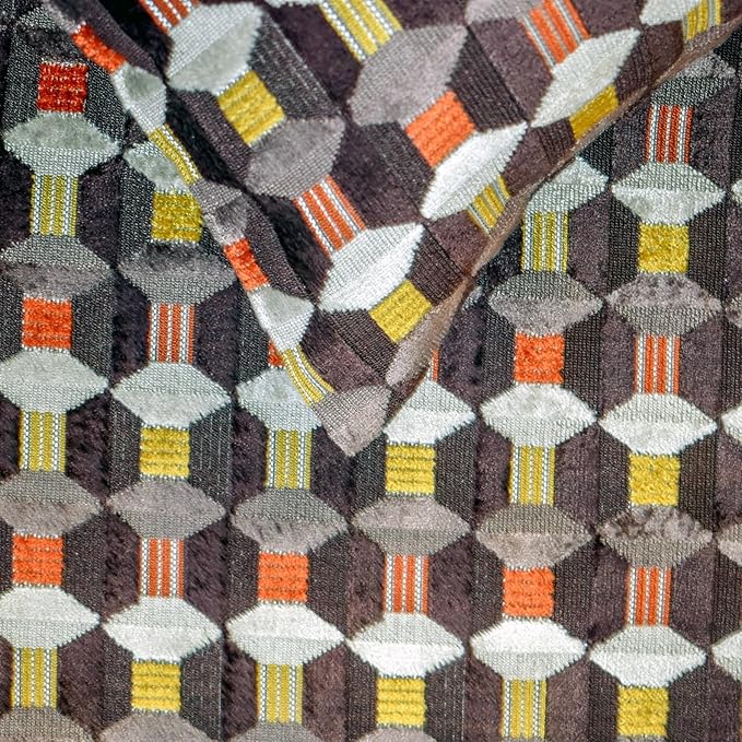The HomeCentric Orange Bed Runner for King/Queen/Twin Velvet Decorative Bed Scarf 53"x18" Bed Runner Without Pillow Cover, Geometric Bed Scarf Bedroom Décor Accent - Orange Patterns