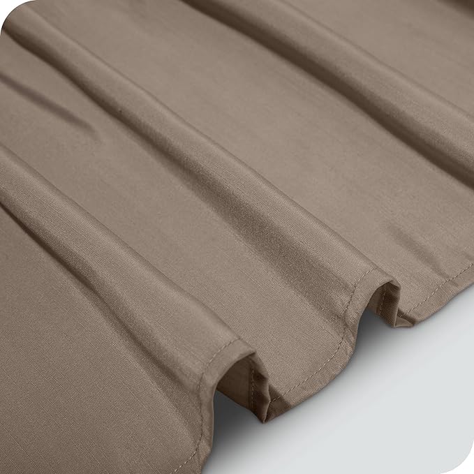 Bare Home Wrap Around Bed Skirt - for Twin Size Beds with 15 inch Tailored Drop - Easy Fit Elastic Strap - Adjustable and Ruffled Style - Wrinkle, Fade, and Stain Free (Twin, Taupe)