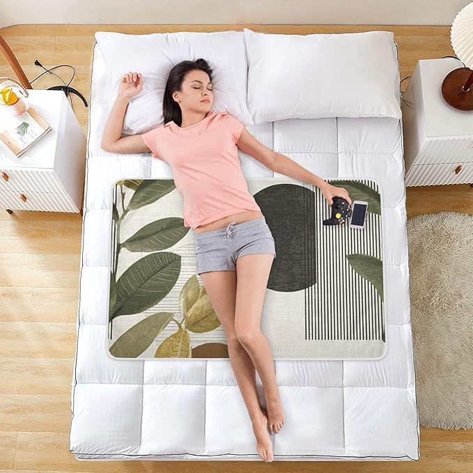 Waterproof Bed Pad Reusable Changing Pad Toddler Mattress Protector Large Pee Pad Baby Diaper Pad Soft Washable Liner Black Green Bohemian