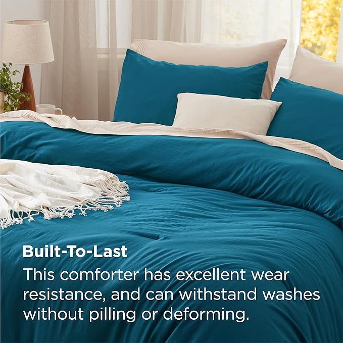 Bedsure Twin/Twin XL Comforter Set, Teal Soft Prewashed Bedding for All Seasons, 2 Pieces GentleSoft™ Bed Set, 1 Lightweight Comforter (68"x88") and 1 Pillowcase (20"x26")