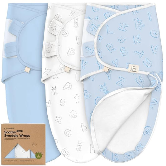 Baby Swaddle Sleep Sacks with Zipper - 3-Pack Swaddles for Newborns 0-3 Months, Infant, Baby Girls, Boys, Soft & Durable Newborn Sleep Sack, Easy Diaper Change Swaddling Blanket (ABC Land Cloud, OS)