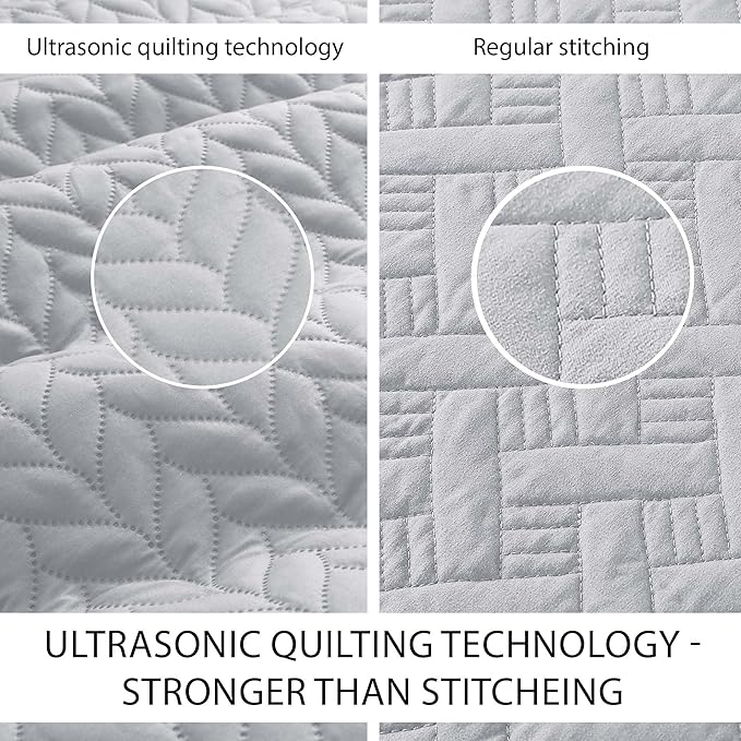IR Imperial Rooms Twin Quilt Bedding Set (68” x 86”) - Bulk Pack of 10 Wholesale for Hotels, Guest Bedroom & Airbnbs - Lightweight Microfiber Reversible Embossed Quilts Bedspreads (Silver)