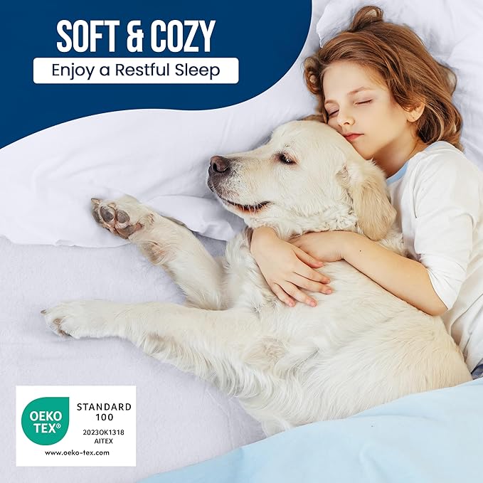 Utopia Bedding Waterproof Mattress Protector Queen Size, Premium 200 GSM Terry Mattress Cover, Soft & Breathable Bed Cover, Fitted Sheet Style with Stretchable Deep Pockets 17" (White)
