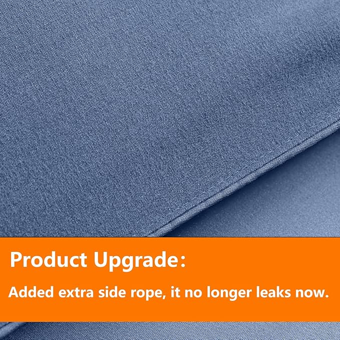 TAIMIT Slate Blue Full Size Comforter Set - 7 Pieces, Bed in a Bag Bedding Sets with All Season Soft Quilted Warm Fluffy Reversible Comforter,Flat Sheet,Fitted Sheet,2 Pillow Shams,2 Pillowcases