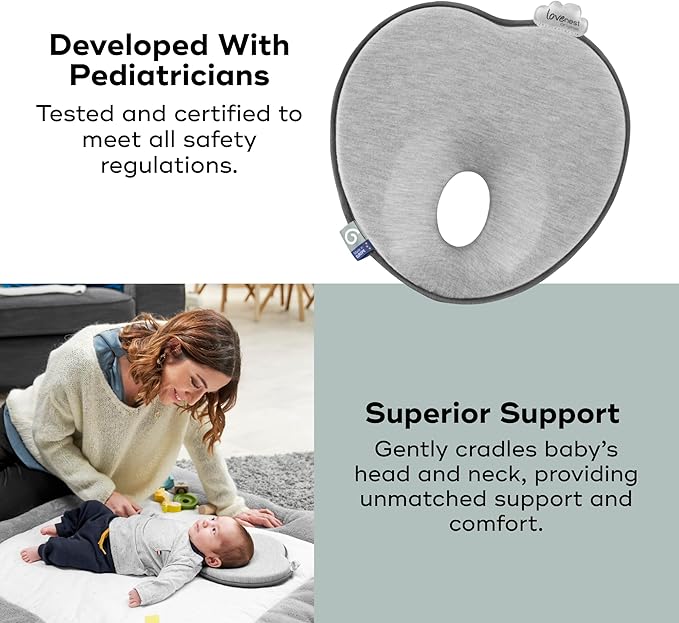 Babymoov Lovenest Organic Baby Infant Cushion, Pediatrician Designed Versatile, Comfortable, Machine-Washable Head and Neck Support (Made in Europe), Baby Registry Must Have