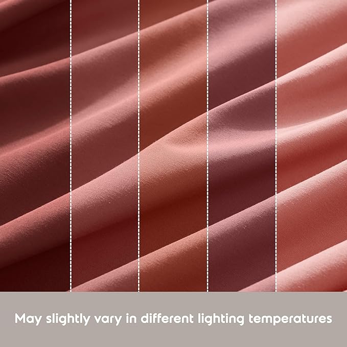 Nestl Short Queen Sheet Set - 1800 Ultra-Soft Microfiber - Double Brushed - Deep Pockets - Easy Fit - 4 Piece Set - Bed Sheets (Short Queen, Pink Clay)