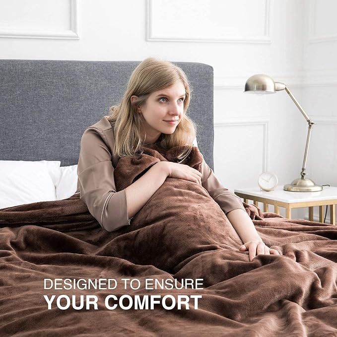 MOONLIGHT20015 Fleece Blanket 2 Pack - Super Soft Fluffy Coffee Throw Blanket for Sofa and Bed - Warm and Cozy Lightweight 400 GSM Microfiber Bed Throws Blankets, 50x60 Inches (Throw/Travel)