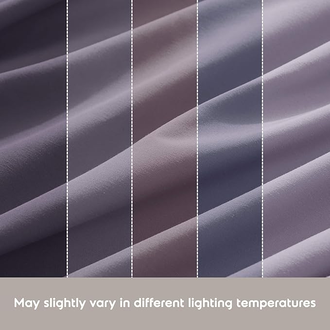 Nestl Full XL Sheet Set - Luxury 1800 Ultra-Soft Microfiber Full Extra Long Bed Sheets - Double Brushed - Deep Pockets - Easy Fit - 4 Piece Set - Bedding Sheets & Pillowcases (Full XL, Grayish Purple)