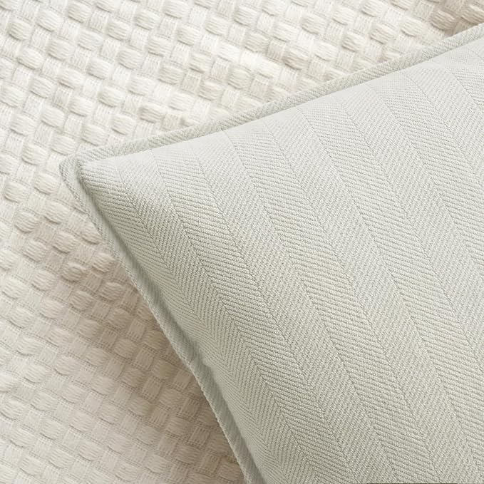 MIULEE Pack of 2 Cream White Decorative Pillow Covers 22x22 Inch Soft Chenille Luxurious Couch Throw Pillows Boho Cushion Covers Euro Shams with Elegant Design for Sofa Bed Spring Home Decor