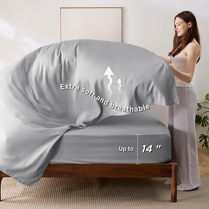 Bedsure Queen Comforter Set - 7 Pieces Reversible Purple Bedding, Queen Size Bed Set for All Seasons, Bed in a Bag with Down Alternative Comforter, Sheets, Pillowcases & Shams