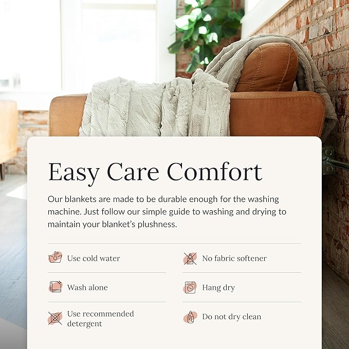 Minky Couture Sorbet Blanket - Ultra-Soft Throw for Silky Smooth Comfort - Premium Decorative Throw Blanket - Midweight, Breathable Fabric - Machine Washable Adult, Tranquil Dove