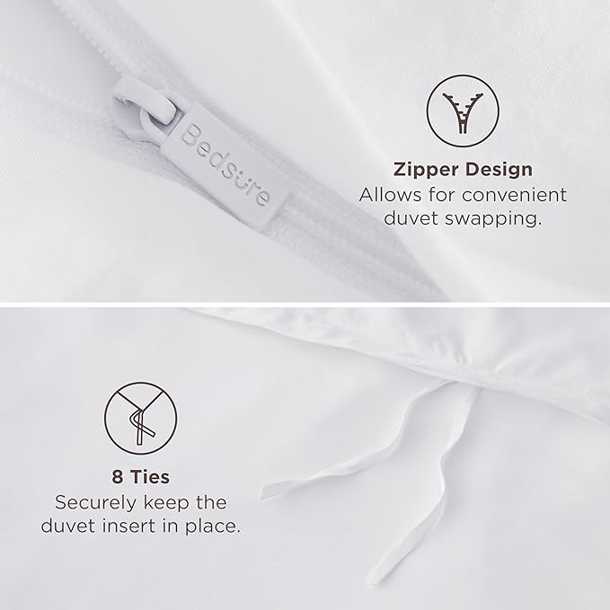 Bedsure Duvet Cover Oversized King Size - Only Includes 1 Duvet Cover (120"x98"), Hotel Luxury Soft Double Brushed All Season Bedding for Kids & Adults, Zipper Closure, NO Comforter, White