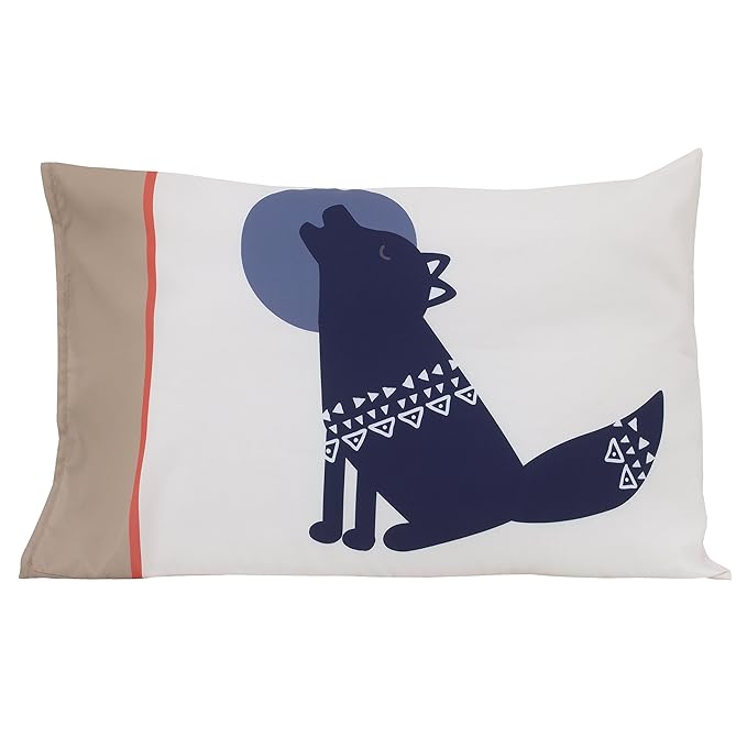 Carter's Aztec 4 Piece Toddler Bedding Set, Navy, Cream, Orange, Beige