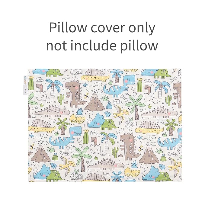 ALVABABY Toddler Pillowcases 2 Pack Organic Cotton Kids Pillow Cover Fit 13"x 18" or 12"x18" Envelope for Girl Boy Sleepy Travel