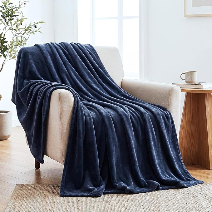 Tinideya Flannel Fleece Throw Blanket Bulk 50 x 60 Inch Soft Fleece Blanket Warm Throw Blankets Coral Blankets for Couch Sofa Home Wedding Gifts Season(Serenity Color,24 Pcs)