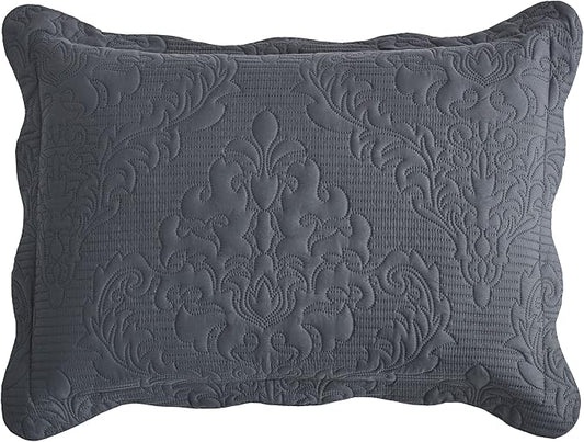 CHIXIN Microfiber King Pillow Shams Set of 2 - Decorative Pillow Covers - Dark Grey - Size (20" x 36")