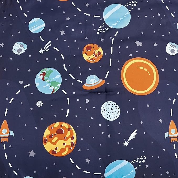 Chezmoi Collection 3-Piece UFO Aliens Twin Boys Bedding Sets - Soft Microfiber Multi-Color Universe Galaxy Kids Comforter Set Twin Size
