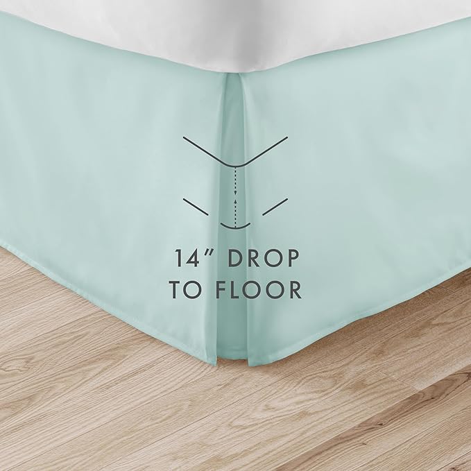 Linen Market Bed Skirt - Ultra Soft Microfiber - Easy Fit with 14 Inch Tailored Drop - Hotel Quality, Shrinkage & Fade Resistant - Bed Cover - Cal King Bed Skirt - Bedroom Décor - (Cal King, Aqua)