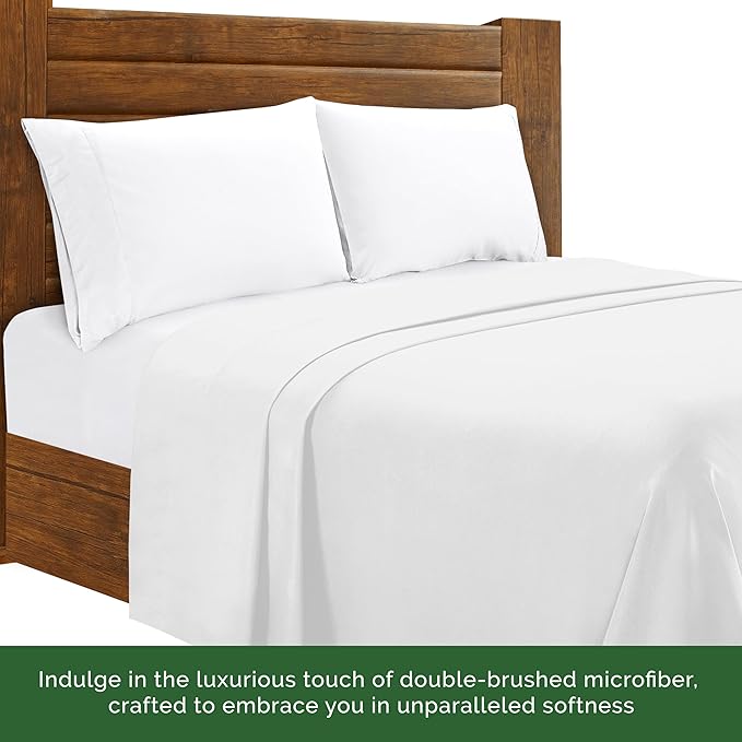 Luxury Flat Sheet on Amazon Elegant Comfort Wrinkle-Free 1500 Premier Hotel Quality 1-Piece Flat Sheet, Queen Size, White
