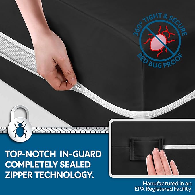 Guardmax Jersey Knitted Twin Zippered Mattress Encasement - Waterproof & Bed Bug Proof Mattress Protector - Comfortable, Soft, and Noiseless Zippered Bedding - Dust Mite Proof (39 x 75 x 10)