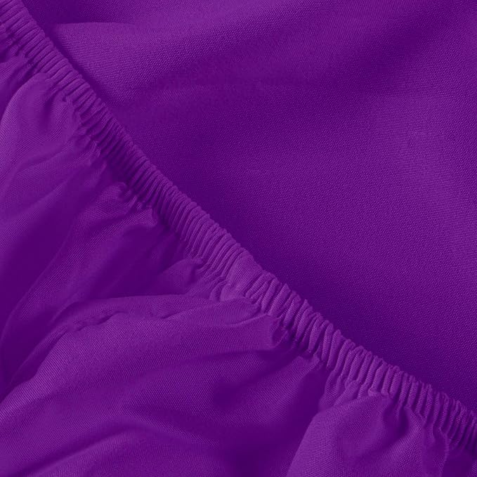 NTBAY Toddler Sheet Set - 3-Piece Microfiber Crib Sheet Set - Flat Sheet, Fitted Sheet, Pillowcase - Solid Toddler Bedding, Purple